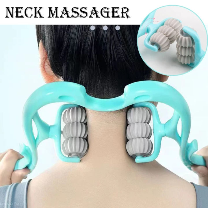 neck and shoulder massager 6 wheel neck Massager neck massager  neck roller massager Clip Neck Massage Artifact 6 Wheel Neck Kneading Massager Manual Multifunctional Home Use Fatigue Relief