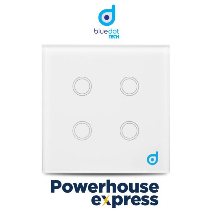 Bluedot Smart WiFi Switch, Gang Switch, 4 Gang Switch, WiFi Smart Light Switch, Smart Home WiFi Switch, WiFi Electrical Light Switches, Smart Light Remote Control Wall Touch Switch, Voice Control WiFi Smart Light Switch