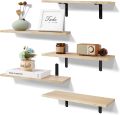Floating Shelves for Wall Decor Storage, Wall Mounted Shelves Set of 5, Sturdy Small Wood Shelves with Metal Brackets Hanging for Bedroom, Living Room, Bathroom, Kitchen, Book, Dark Brown. 