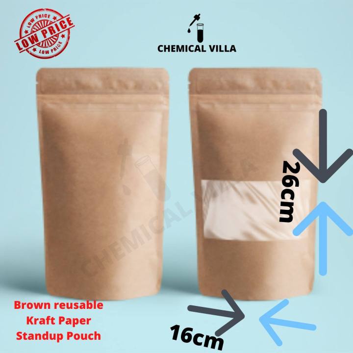 16x26cm%20Brown%20kraft%20paper%20stand%20up%20pouches%2025/50pcs,%20stand%20up%20paper%20bags%20with%20window%20and%20zipper%20Packaging%20material,%20packaging%20bags%20-%20Image%202