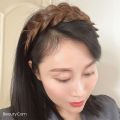 Granny Gray Widen Twist Braid Hairdbands Cover White Hair Up Invisible Seamless color Wig Headband Hairs Accessories For Women. 