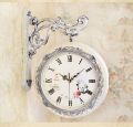 Double Sided Wall Clock Hanging Round Clock - Beautiful Floral Decorative Double Sided Quartzz Wall Clock- Best Gifts for Relatives and Friends. 