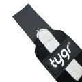 BLACK AND WHITE ELASTIC WRIST WRAPS WITH STRONG VELCRO CLOSURE AND THUMB LOOP FOR GYM WEIGHTLIFTING CROSSFIT POWERLIFTING SUPPORT TYGR WRIST WRAPSFOR SALE. 