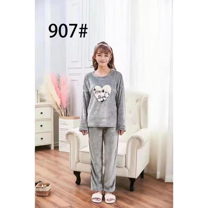 FUZZY FLANNEL PAJAMA SETS nighty loungwear winter night suite winter  pyjama set /warm suite /