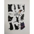 Black cat Sticker sheet (Uncut sheet) - Sheet size: (10 x 15)cm. 