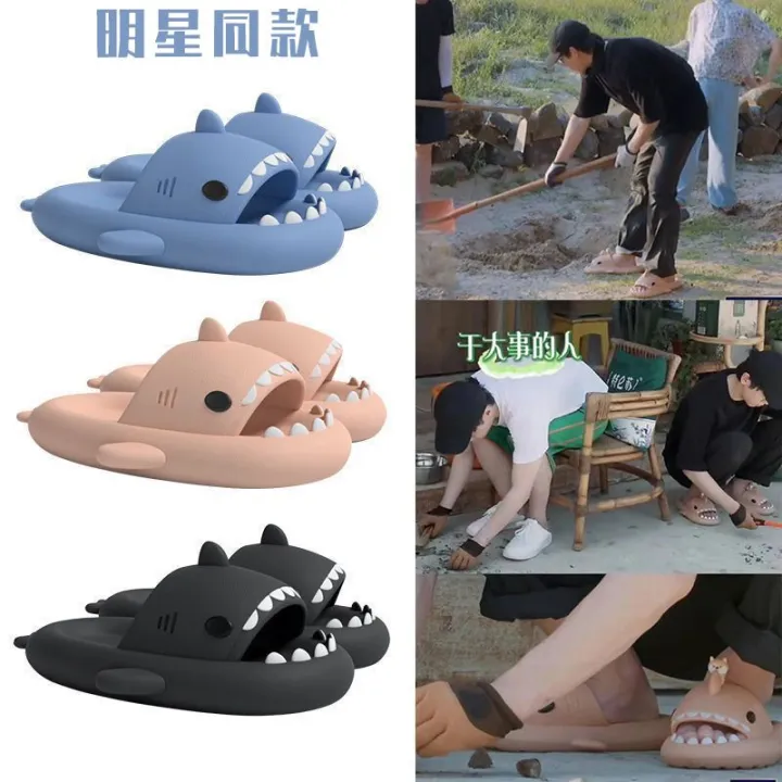 Shark%20Slippers%20Women's%20Summer%20Home%20Bathroom%20Bath%20Non-Slip%20Soft%20Bottom%20Couple%20Outdoor%20Parent-Child%20Sandals%20Men's%20Super%20Thick%20-%20Image%206