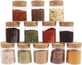 Techmanistan Pack of 4 - Mini Glass Bottles with Cork Stoppers for Arts & Crafts. 