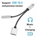 2 in 1 Lightning Adapter to Jack 3.5mm and Lightning Port for iPhone 11/11 Pro /11 Pro Max/ Xs Max/ X / XS/ 8 / 7. 