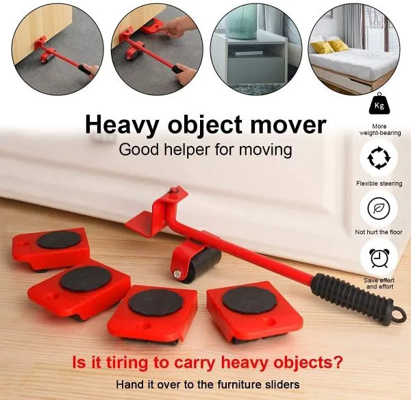 Furniture Lifter Mover Tool Set Furniture Lifting Tool-Furniture Mover  Lifter Heavy Load Moving Wheels For Furniture Household