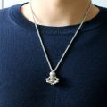Astronaut Pendant Necklace Galaxy Universe Spaceman Meditation Trinket Retro Stainless Steel Chain Men. 