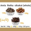 Pack of 3 Organic Amla Reetha Shikakai Whole 300g. 