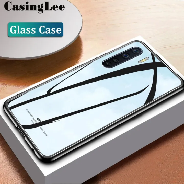 Protect Cover For OPPO F15 case Glass silicon Full Protection Tempered Glass Phone Cases for OPPO F15 Back Cover For girls and Boys