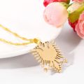 Stainless Steel Albanian Double Headed Eagle Necklace Russian Albania Flag Eagle Pendants Necklace Ethnic Jewelry S. 
