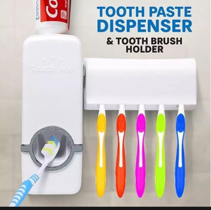 Automatic Toothpaste Dispenser With Toothbrush Holder CLICKABLE COLLECTION'S