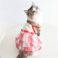 Pet Clothes Comfy Layered Hem Cat Dress. 