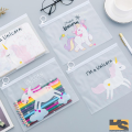 Cute Rainbow Unicorn Transparent pencil case organiser | Cute stationary items for girls. 