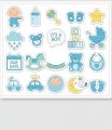 Pack of 20 - Baby Boy Sticker New Born Stickers -  New born Baby Boy Stickers - Pack Of 20 Stickers 2 Inch X 2 Inch Each sticker Size Sticker For Laptop Sticker For Mobile Cute Stickers. 
