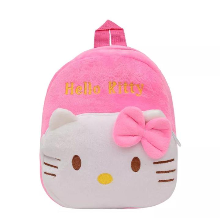 Pink White Hello Kitty Character Backpack for Small Kids Size 10 inches Stuff Bag