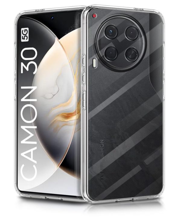 Tecno Camon 30 4G Back Cover Soft Dust Plug transparent TPU Camera Protection Shockproof Phone Case Tecno Camon 30 4G