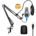 NEEWER USB Microphone Kit 192KHZ/24BIT Plug & Play Computer Cardioid Mic Podcast Condenser Microphone with Professional Sound Chipset for YoùTube/Gaming Record, Arm Stand/Shock Mount (Blue)(NW-8000-USB. 