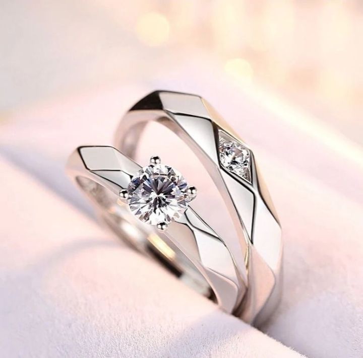 Rings | Rings for girls | Rings for boys | Couple rings | Adjustable Couple Rings Set Matching Couple Zirconia Rings – Stylish Matching Jewellery for Him and Her | Perfect Engagement or Promise Rings | Rongs for Couple, Buy from Baitultijarat