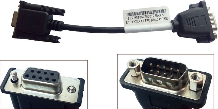 9-pin Male to 9-pin Female 6" Serial Data Genuine Cable RS232