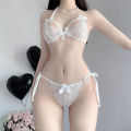 Shuoyao lingerie sexy lace three-point bra panties female transparent temptation pajamas set wholesale 238. 