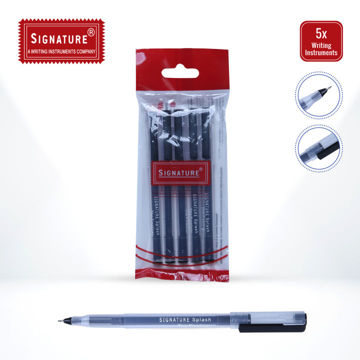 Pack of 5 Signature Splash Pens- Black ink