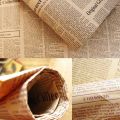 【NEW】 Wrapping Paper Vintage Newspaper Gift Wrap Artware Packing Package Paper Christmas Kraft Paper Book Color Accessories 52X75cm. 