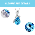 Hunts Best - Aquamarine Gemstome Pendant Necklace for Women and Girls in Blue Crystal, 925 Sterling Silver Fashion Necklace for Females, Best Gift for Anniversary, Birthday, Girls, Mom, Wife, Lover, Wedding, Eid, Daughter and Her.. 