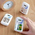 Alarm Medicine Box Small,Self Mini Alarm Pill Timer Boxes Organizer 2 Compartment,Pill Organizer with Reminder Alarm,Smart Pill Boxes with Transparent Card Buckle - Two Slot Pill Box with Alarm with 0.7 Inches LCD. 
