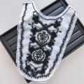 New black and white sequin raw edge appliqué embroidery bead patch fashion clothing accessories semi-finished products factory direct sale. 