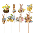 8Pcs Cute Chick Egg Style Cupcake Topper Easter Festival Birthday Baby Shower Decorations Set Kit. 