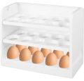 30 Grid Egg Holder For Refrigerator, 3-Layer Egg Storage Container Plastic, Egg Organizer For Kitchen Fridge And Table (White). 