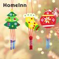 Pleasant Sound Wind Chime Festive Diy Christmas Wind Chime with Snowman Deer Santa Claus Ornaments Non-woven Bell for Holiday Decor. 
