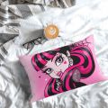 Draculaura Pink Print Hug Pillowcase Monster High Doll Backpack Cojines Sofa Printed Car Pillow Covers Decorative. 