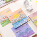 ins Oil painting japanese style sticky notes cute note scenery sticky notes animal sticky notes flower sticky notes. 