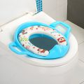 IMPRINT Toddler Potty Training Seat Kids Boy Girl Toilet Seat Cushion Handle Backrest Portable Plastic Baby/Infant/Kids Printed Soft Padding Potty Training Toilet Lavatory Seat with Handles, Toddlers with Pee Shield Design, Cushions & Handle Comfortable,|. 