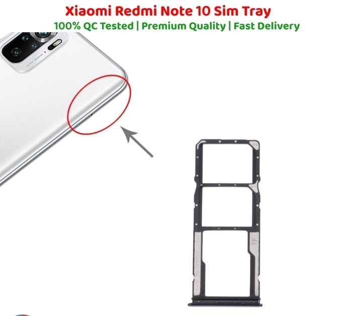 Xiaomi Redmi Note 10 SIM Tray Sim Jacket Sim Slot Sim Door For Xiaomi Redmi Note 10 - White