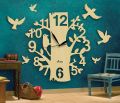 BIG Modern Style Tree with Branches & Bird Design 3D Wall Clock, Laser Cut Wall Clock, 3D Kids Room Wall Hanging Clock. 