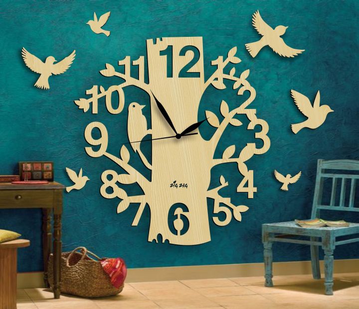 BIG%20Modern%20Style%20Tree%20with%20Branches%20&%20Bird%20Design%203D%20Wall%20Clock,%20Laser%20Cut%20Wall%20Clock,%203D%20Kids%20Room%20Wall%20Hanging%20Clock%20-%20Image%203