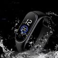 New M4 Digital LED Touch Band Electronic Watch Bracelet Waterproof Men Women Sports Watches Glass Dial Silicone Wristwatch. 