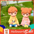 Couple Miniatures Long-lasting Adorable Panda Hoodie Couple Figures. 