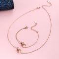 WAT Watch For Women Heart-Shaped 2pcs Bracelet Watch Set Business luxury Diamond Starry Rose Gold Quartz Lady Watch Gift. 