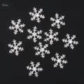 10x Silver Rhinestone Snowflake Applique Embellishment Card Making 14mm. 