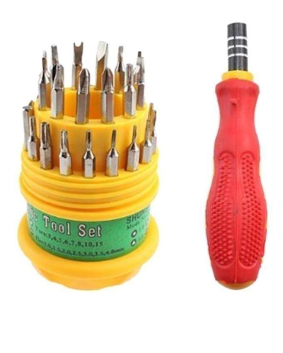 31 in 1 Screw Driver Kit - Magnetic - Yellow & Red