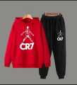 New Cristiano Footballer CR7 Hoodie And Trouser Winter Arrival Warm Fleece Track suit Drawstring Hood For Men. 