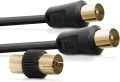 TV Aerial Cable 10m - Male To Male Gold Plated Coaxial Wire | Plug to Plug Shielded Connectors | Antenna AV Lead for Digital and Analogue Signals - Black uk import. 