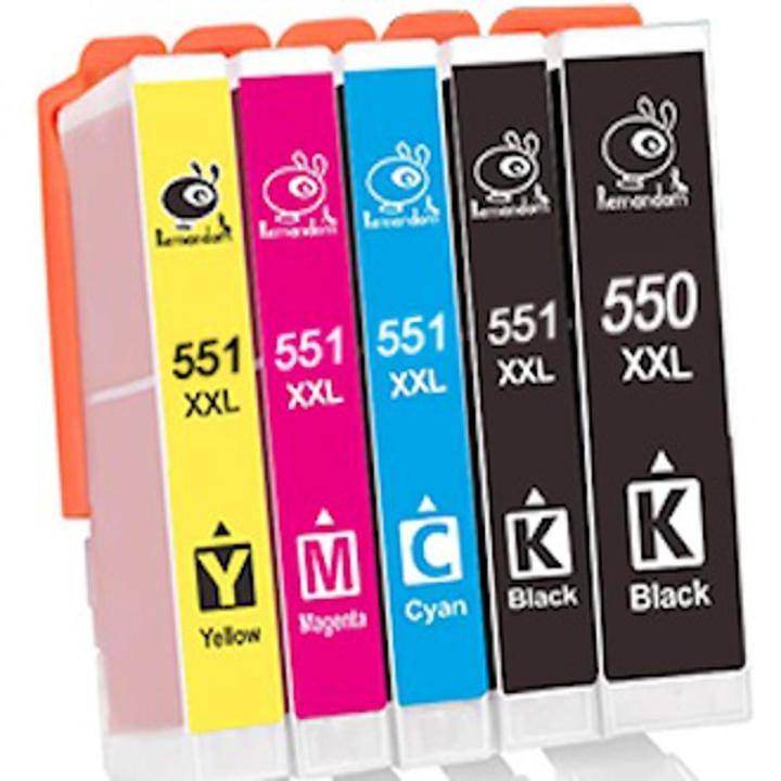 05 Remándóm Ink Cartridges Replacement/compatible for Canon PGI-550 XL / CLI-551 XL with Chip and Level Indicator for Canon Pixma IP7250 IX6850 MG5450 MG5550 MG5650 MG5655 MG6450 MG6650 MX725 MX925