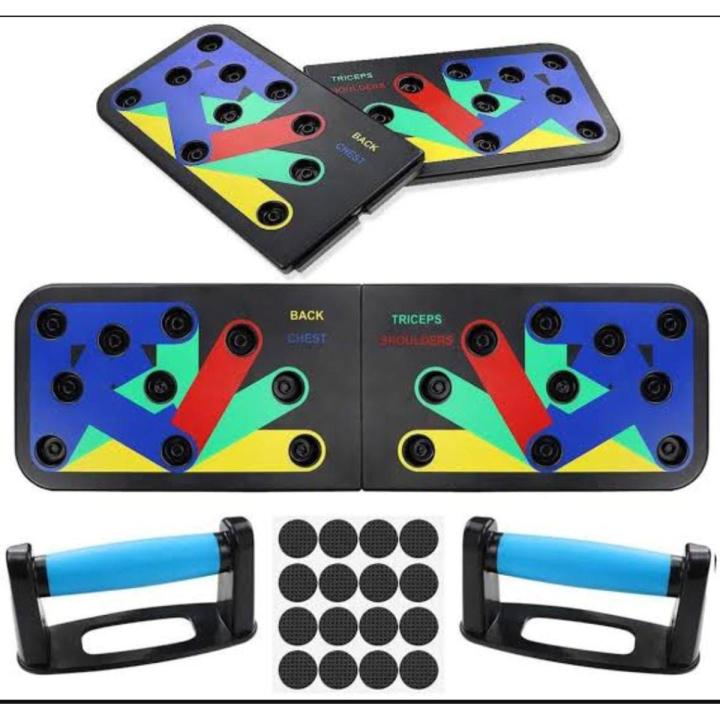 Pushup Board 12 in 1 Multi-Functional Body Building Pushup Foldable Rack Fitness / Muscles Training Pushup Workout Board with Handle for Men & Women Gym Home Fitness Exercise